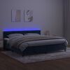 vidaXL Krevet box spring s madracem LED tamnoplavi 200x200 cm baršun
