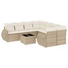 vidaXL 9-dijelni set vrtnih sofa s jastucima bež od poliratana