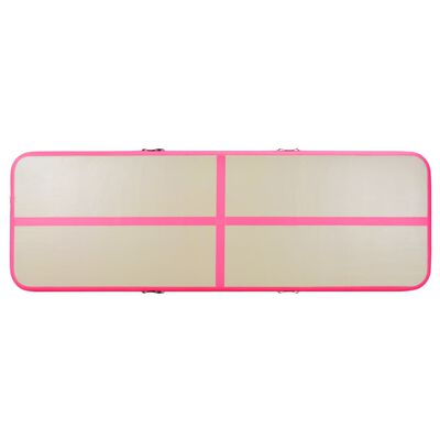vidaXL Strunjača na napuhavanje s crpkom 700 x 100 x 10 cm PVC roza