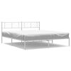 vidaXL Metalni okvir za krevet s uzglavljem bijeli 183x213 cm
