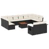 vidaXL 13-dijelni set vrtnih sofa s jastucima poliratan crni