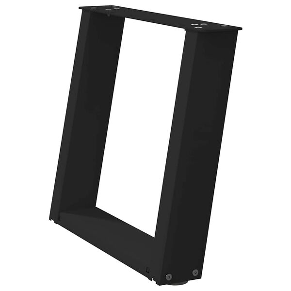 vidaXL Noge za klub stolić U-oblik 2 kom Crne 50 x (42-43) cm Čelik