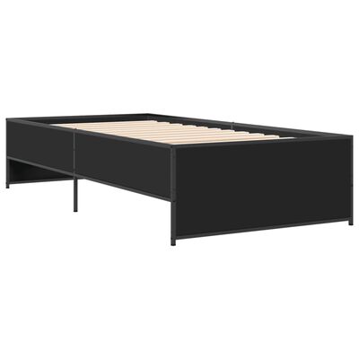 vidaXL Okvir za krevet crni 75 x 190 cm od konstruirano drvo i metal