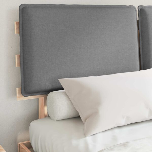 vidaXL Krevetni okvir s tapiciranim uzglavljem Svijetlo siva