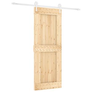 vidaXL Klizna vrata 80 x 210 cm Čvrsta borovina (neobrađena)