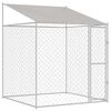 vidaXL Kavez za psa s krovom Srebrna 200 x 200 x 258 cm Čelik i PE