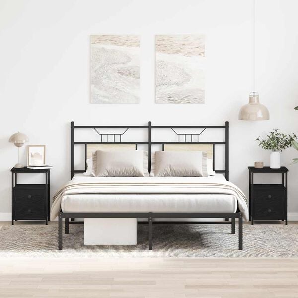 vidaXL Noćni ormarići 2 kom. Crni hrast 34x35,5x50 cm Inženirsko drvo