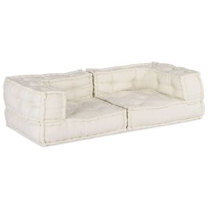 vidaXL Modularna sofa s 2 sjedi&scaron;ta Krem 140x70x36 Tkanina