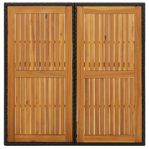 vidaXL Vrtni stol crni 109 x 107 x 74 cm od poliratana i drva bagrema