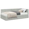vidaXL Kutni krevetni okvir s madracem 2 pcs Svjetlosiva Bar&scaron;un