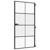 vidaXL Sobna vrata tanka crna 102,5x201,5 cm kaljeno staklo i aluminij