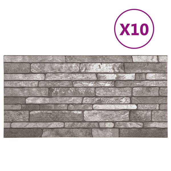 vidaXL Zidne panele 10 pcs Tamnosiva 100 x 50 cm EPS pjena