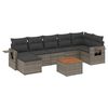 vidaXL 8-dijelni set vrtnih sofa od poliratana s jastucima sivi