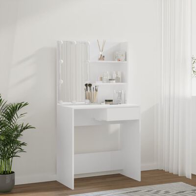 vidaXL Toaletni stolić s LED svjetlima bijeli 74,5 x 40 x 141 cm