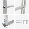 vidaXL Ljestve za dok s 3 koraka Srebrno 45 x 11,5 x 134 cm Aluminij
