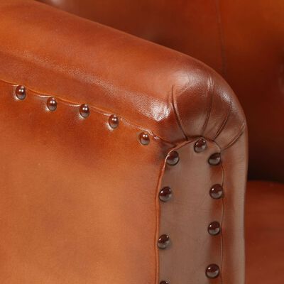 vidaXL Fotelja od prave kože smeđa