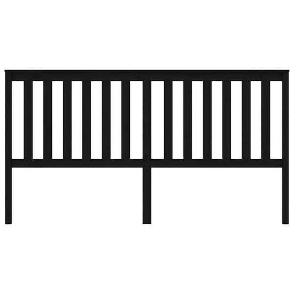 vidaXL Uzglavlje za krevet crno 186 x 6 x 101 cm od masivne borovine