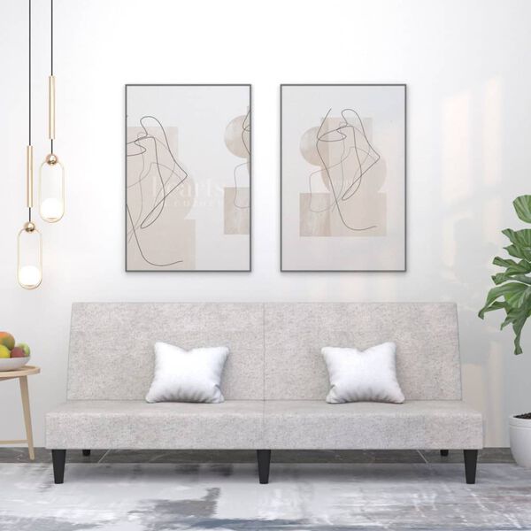 vidaXL Dvosjed na razvlačenje od mikrovlakana svjetlosivi