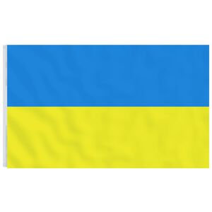 vidaXL Ukrajinska zastava s mesinganim u&scaron;icama 90 x 150 cm
