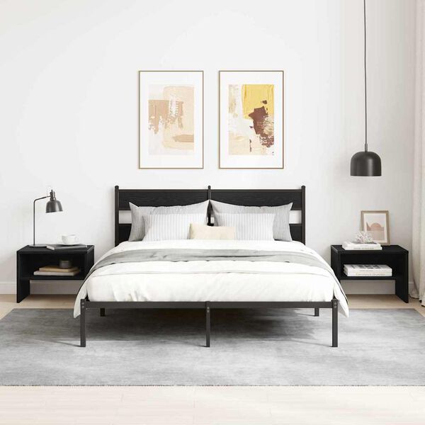 vidaXL Noćni ormar 2 pcs Crni hrast 40 x 40 x 30 cm Konstruirano drvo