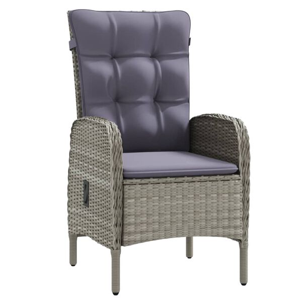 vidaXL 5-dijelni vrtni blagovaonski set s jastucima sivo-crni