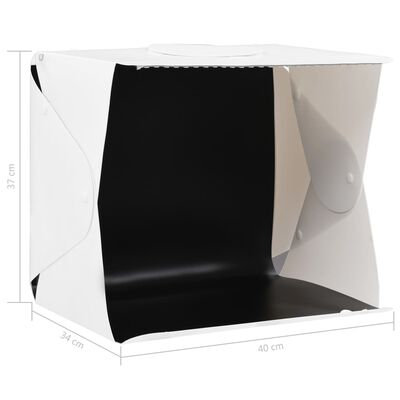 vidaXL Sklopiva studijska LED rasvjetna kutija 40 x 34 x 37 cm bijela