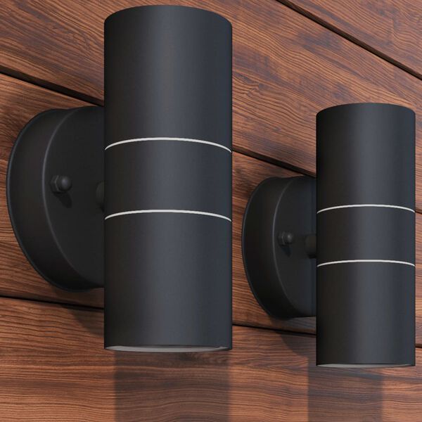 vidaXL Vrtna LED Zidna Svjetiljka 2 kom Nehrđajući Čelik