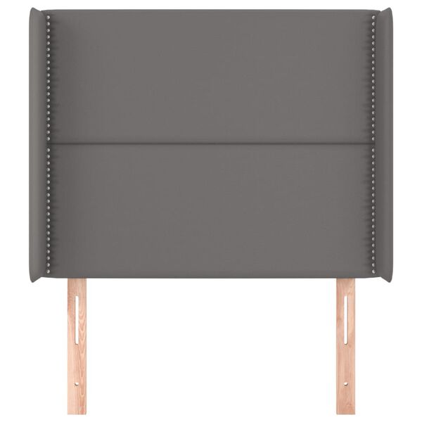 vidaXL Uzglavlje s u&scaron;ima sivo 93x16x118/128 cm od umjetne kože