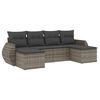 vidaXL 6-dijelni set vrtnih sofa od poliratana s jastucima sivi
