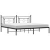 vidaXL Metalni okvir za krevet s uzglavljem crni 200x200 cm