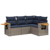 vidaXL 4-dijelni set vrtnih sofa od poliratana s jastucima sivi