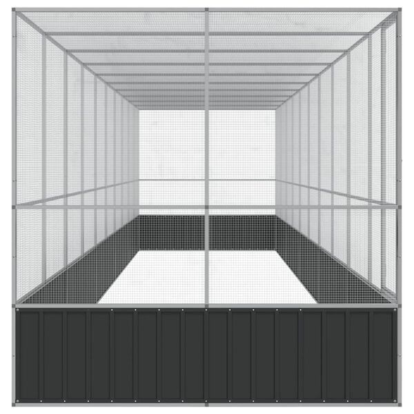 vidaXL Kavez za ptice s produžetkom srebrni 1039x207x212 cm čelični