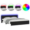 vidaXL Okvir za krevet s uzglavljem i LED crni 180x200 cm