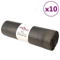 vidaXL Vreće za smeće s vezicama 250 kom crne 60 L