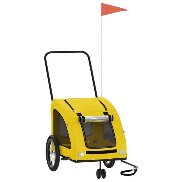 vidaXL Prikolica za bicikl za ljubimce žuta od tkanine i željeza