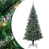 vidaXL Umjetno predsvijetljeno božićno drvce Zelena 210 cm PVC i metal