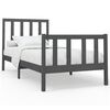 vidaXL Okvir za krevet od masivne borovine sivi 100 x 200 cm