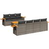 vidaXL 8-dijelni set vrtnih sofa od poliratana s jastucima sivi