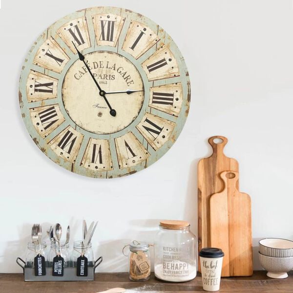 325183 vidaXL Wall Clock Multicolour 60 cm MDF