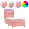 vidaXL Krevet box spring s madracem LED ružičasti 90x200 cm bar&scaron;unasti
