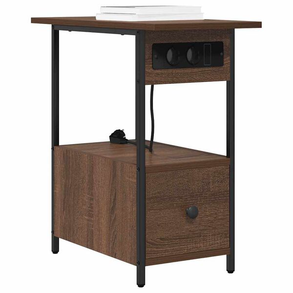 vidaXL Noćni ormar Smeđi hrast 60 x 30 x 61 cm Konstruirano drvo