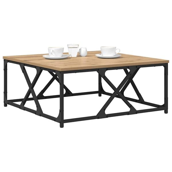 vidaXL Kava Stol Umjetnički hrast 70 x 70 x 30 cm Konstruirano drvo