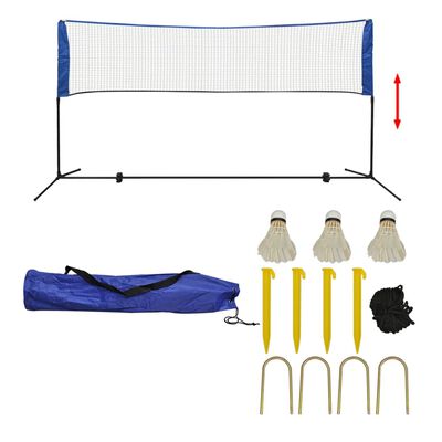 vidaXL Set za Badminton s Mrežom i Lopticama 300x155 cm