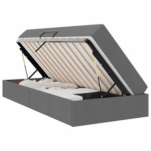 vidaXL Krevet s madracem i skladi&scaron;tem Tamno siva 90 x 190 cm Poliester