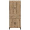 vidaXL Highboard s ladicama 2 pcs Umjetnički hrast Konstruirano drvo