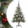 vidaXL Umjetno božićno drvce S LED lampica Zelena i bijela 120 cm