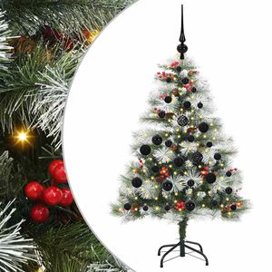 vidaXL Umjetno božićno drvce S LED lampica Zelena i bijela 120 cm