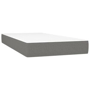 vidaXL Madrac s džepičastim oprugama srednje tvrdoće tamnosivi 90x200x20 cm od tkanine