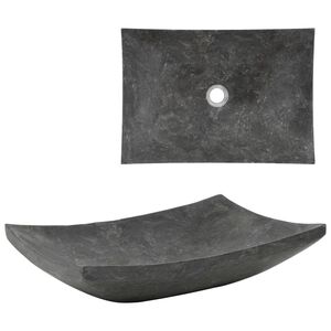 vidaXL Umivaonik 50 x 35 x 12 cm mramorni crni