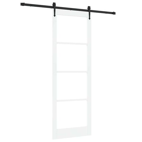 vidaXL Klizna vrata Bijela i crna 83 x 232 cm